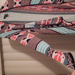 Sweater Project Brand Aztec L Asymmetrical Hemline Western Rodeo Fall Winter